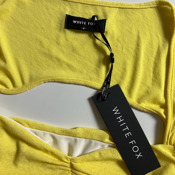 NWT White Fox Cropped Long Sleeve Top, Yellow, Size M - Picture 5 of 5